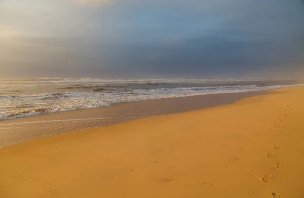 Bela Praia Vazia Perto Figueira Foz Portugal — Fotografia de Stock