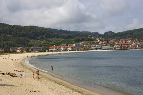 Baiona Galicia Spagna Persone Spiaggia Baiona Galizia Spagna — Foto Stock