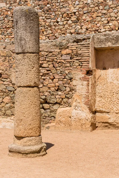 Oude Romeinse Zuilen Het Antieke Theater Merida Spanje — Stockfoto