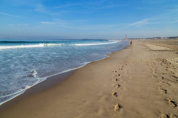 Bella Spiaggia Vuota Vicino Aveiro Portogallo — Foto Stock