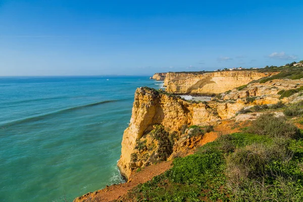 Útesy Pobřeží Algarve Benagil Portugalsko — Stock fotografie