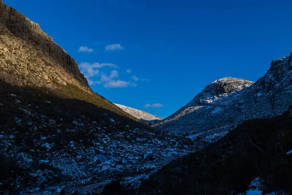 Vinterlandskap Med Snö Bergen Serra Geres Naturpark Portugal — Stockfoto