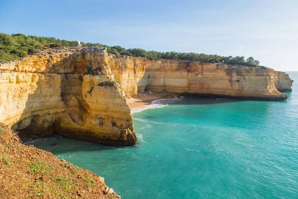 Kliffen Aan Kust Van Algarve Benagil Portugal — Stockfoto