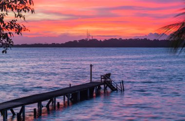 Pasifik 'te gün batımı, Panama.