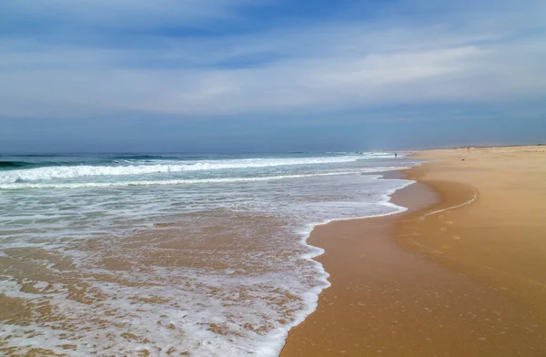 Hermosa Playa Vacía Cerca Aveiro Portugal — Foto de Stock