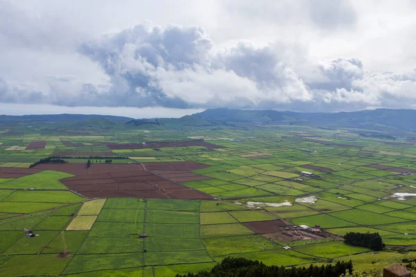 Vista Superior Los Campos Agrícolas Isla Terceira Azores Portugal — Foto de Stock