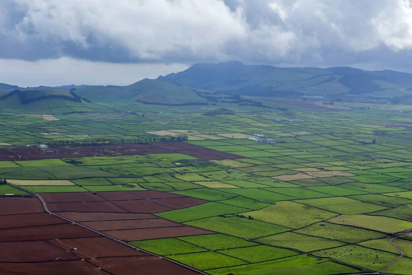 Vista Superior Los Campos Agrícolas Isla Terceira Azores Portugal — Foto de Stock