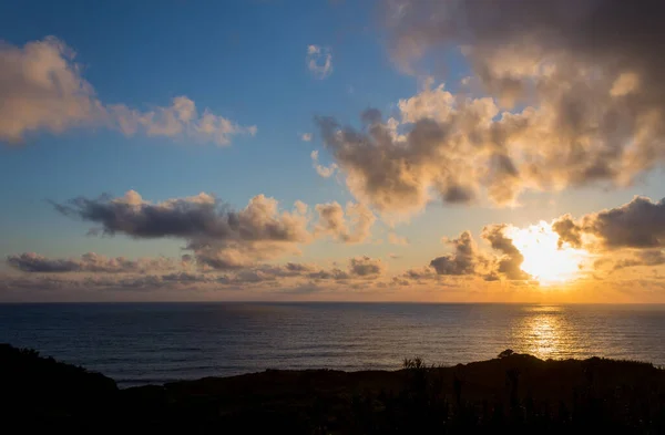 Krásný Západ Slunce Santa Cruz Das Flores Flores Island Azory — Stock fotografie