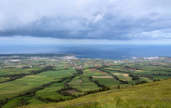 Vista Superior Los Campos Agrícolas Isla Terceira Azores Portugal — Foto de Stock