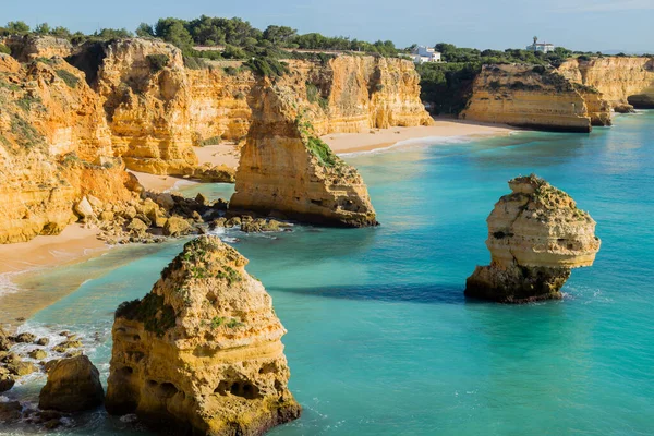 Kustklippor Algarve Lagoa Portugal — Stockfoto