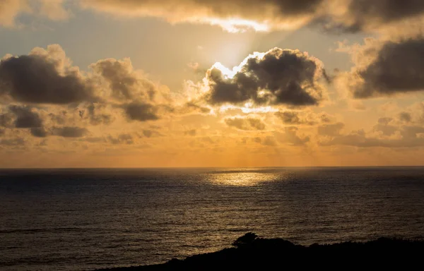 Piękny Zachód Słońca Santa Cruz Das Flores Flores Island Azory — Zdjęcie stockowe