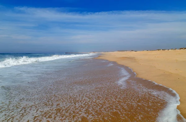 Portekiz Aveiro Yakınlarında Güzel Boş Bir Sahil — Stok fotoğraf