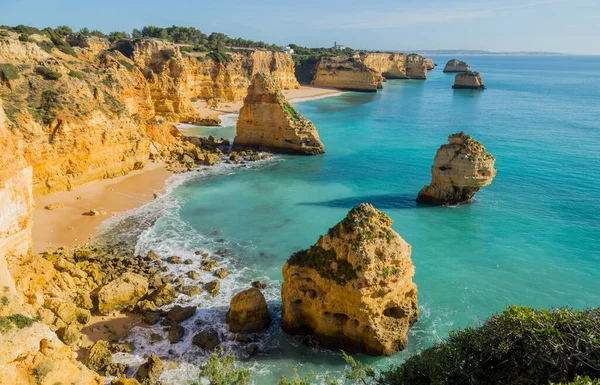 Famosa Playa Praia Marinha Esta Playa Una Parte Famosa Región — Foto de Stock