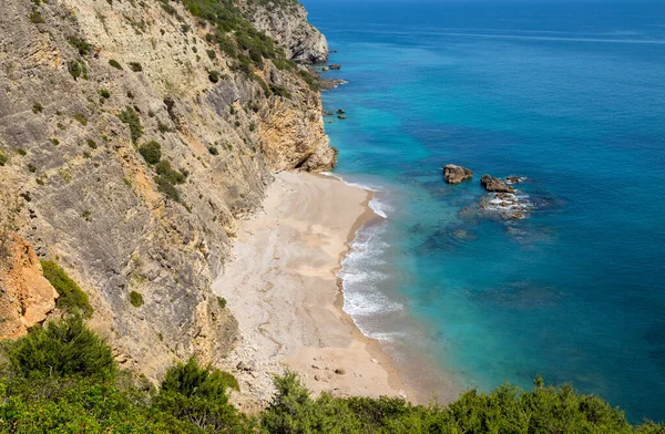 Spiaggia Paradisiaca Nel Parco Naturale Arrabida Sesimbra Portogallo — Foto Stock