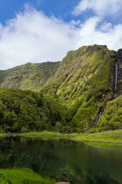 Azores Landscape Waterfalls Cliffs Flores Island Portugal — Stock Photo, Image