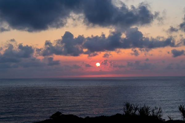 Beautiful Sunset Santa Cruz Das Flores Flores Island Azores Portugal — Stock Photo, Image