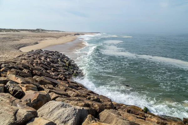 Belle Plage Vide Près Aveiro Portugal — Photo