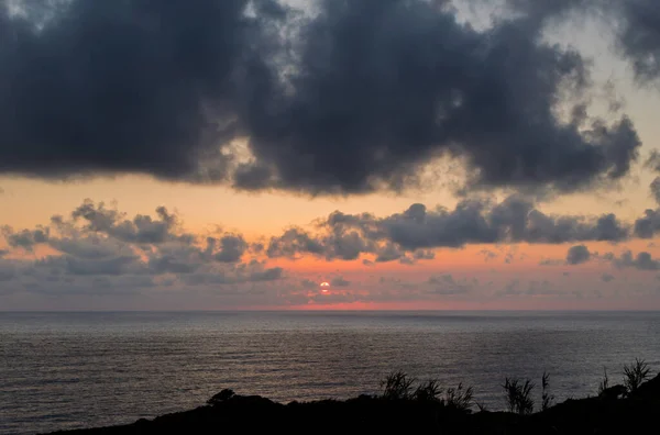 Krásný Západ Slunce Santa Cruz Das Flores Flores Island Azory — Stock fotografie