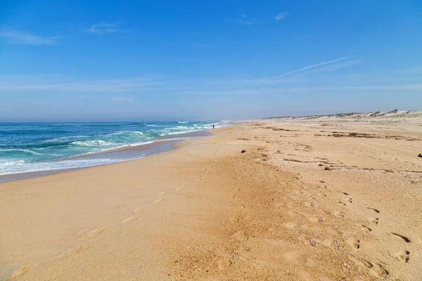 Bela Praia Vazia Perto Aveiro Portugal — Fotografia de Stock