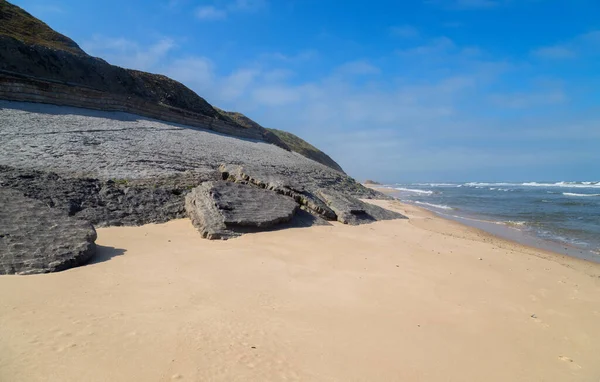 Beautiful Empty Beach Sao Martinho Porto Portugal — Stock Photo, Image