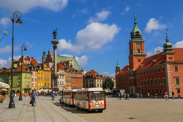 Varování Polsko Královský Hrad Centrálním Náměstí Polského Hlavního Města Varšavy — Stock fotografie