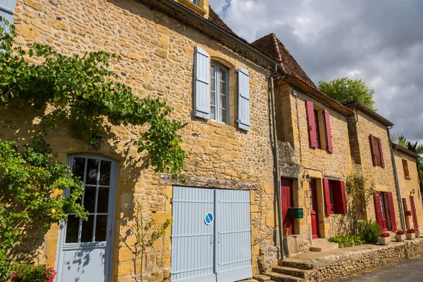 Limeuil Região Dordogne Prigord Aquitânia França Aldeia Medieval Com Casas Imagem De Stock