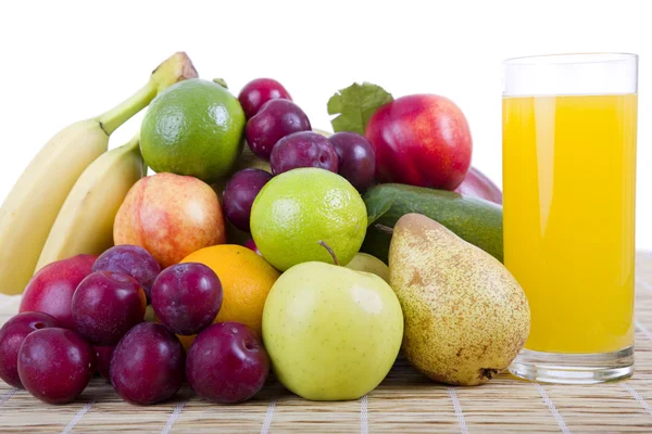 Frutta e succo di frutta — Foto Stock