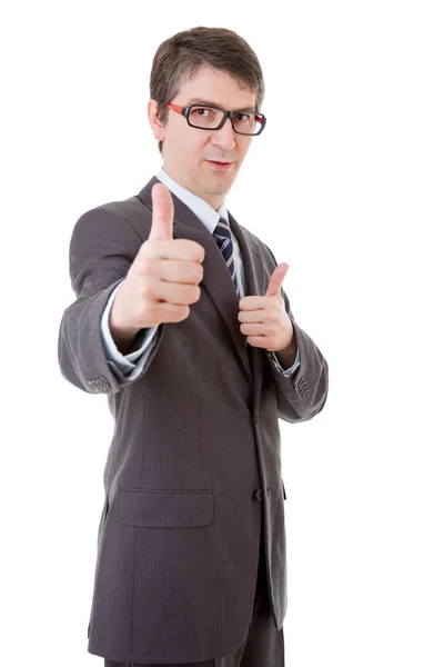 Бизнесмен поднимает большой палец — стоковое фото