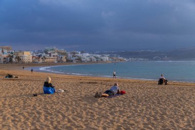 Gran Canaria, İspanya: Las Palmas de Gran Canaria 'da Playa de Las Canteras, İspanya