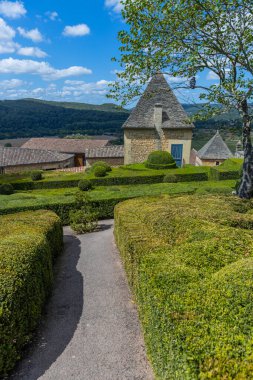 Dordogne, Fransa: Fransa 'nın Dordogne bölgesindeki Jardins de Marqueyssac bahçesinde tespih kuşu