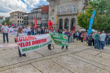 Guimaraes, Portekiz: Portekiz 'de 1 Mayıs, İşçi Bayramı, Guimaraes, Portekiz' de Kutlama ve Protesto