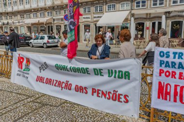 Guimaraes, Portekiz: Portekiz 'de 1 Mayıs, İşçi Bayramı, Guimaraes, Portekiz' de Kutlama ve Protesto