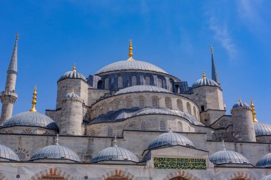 İstanbul, Türkiye: Hagia Sophias kubbeleri ve minarelerinin ayrıntıları, İstanbul, Türkiye