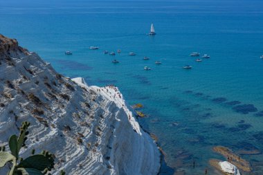 Realmonte, Italy: White limestone cliffs of Scala dei Turchi, Turkish Steps, near Agrigento