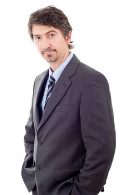 genç iş adamı portre üzerinde beyaz izole