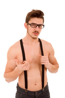 düşünme, üzerinde beyaz izole genç casual adam