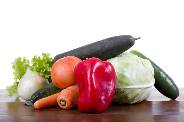 Fresh vegetables on wooden table — Stock Photo, Image