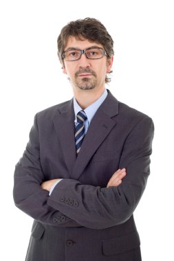 genç iş adamı portre üzerinde beyaz izole