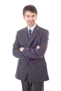 genç iş adamı portre üzerinde beyaz izole