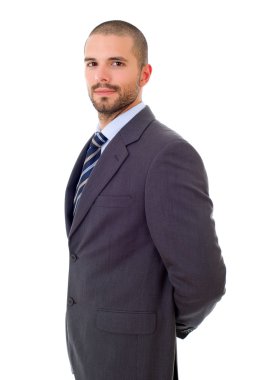 genç iş adamı portre üzerinde beyaz izole