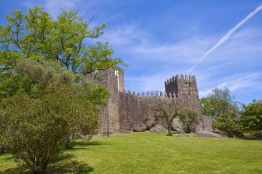 Guimaraes castle detay, Kuzey Portekiz.