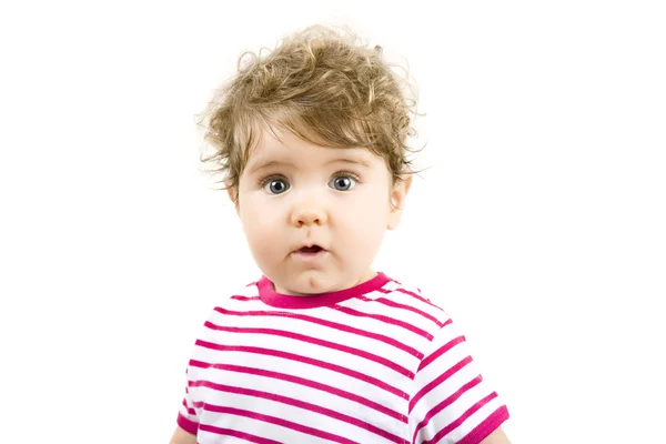 Junges Babyporträt, isoliert auf weiß — Stockfoto