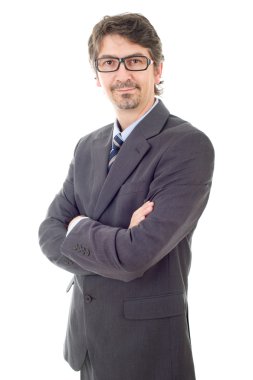 genç iş adamı portre üzerinde beyaz izole