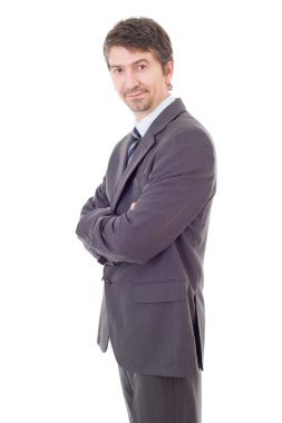 genç iş adamı portre üzerinde beyaz izole