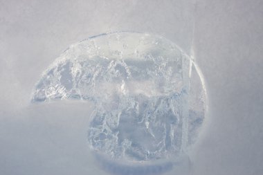 Ayrıntı şeffaf buz heykel