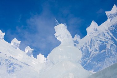 Perm, Rusya, Şubat, 06.2016: güzel buz heykeller üzerinde