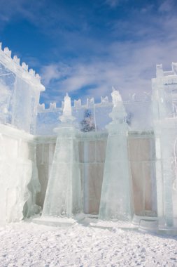 Perm, Rusya, Şubat, 06.2016: güzel buz heykeller üzerinde