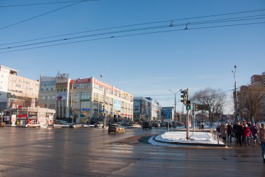 Perm, Rusya - 13 Mart 2016: Crossroads Lenin ve Popov