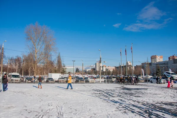 Perm, Rusko - 13. března 2016: Zimní Panorama na Esplanade — Stock fotografie