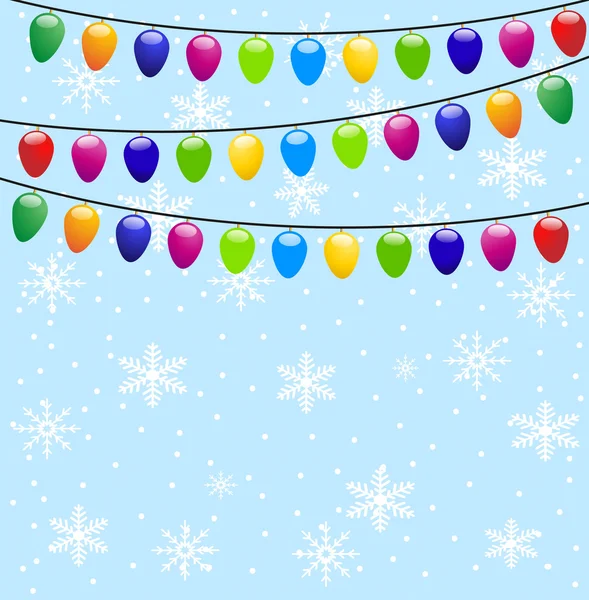 Fondo de Navidad con guirnaldas festivas — Vector de stock